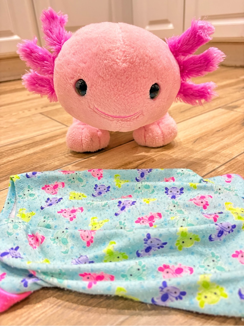 Axolotl Strawberry Scented Build-a-Bear with pajamas
